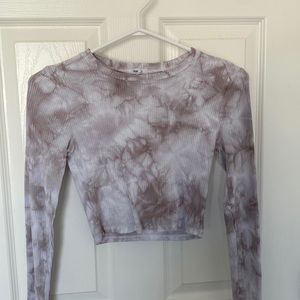 Garage Brown and white tie-died long sleeve